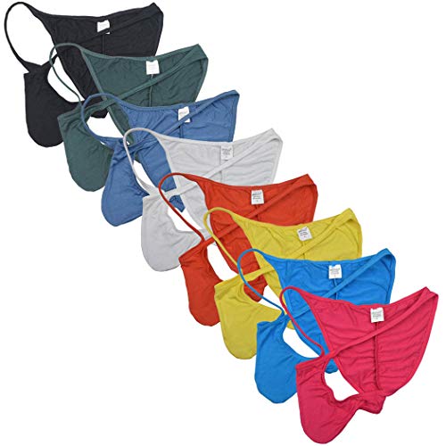 OROCOJUCO Pack of Men's Modal Cheeky Briefs Brazilain Bikini Underwear Ruched Back Skimpy Swimwear