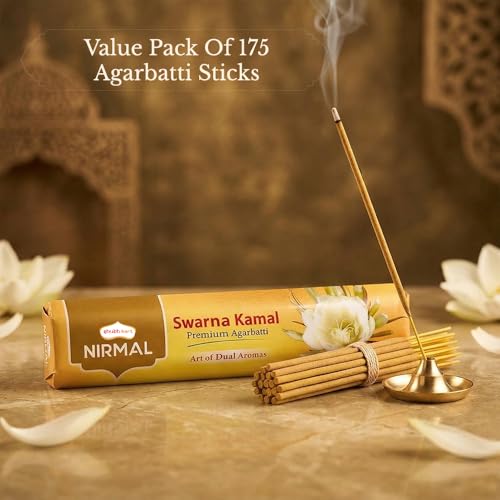 Image of Shubhkart Nirmal Swarna Kamal Premium Agarbatti Sticks | Agarbatti for Pooja & Havan | Incense Muttha Sticks for Home with Divine Floral Fragrance | Pooja Items for Daily Use | 250g