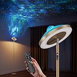 DUSKTEC Deckenfluter Stehlampe RGB mit Fernbedienung, Sternenhimmel Projektor, LED Stehleuchte Dimmbar mit Leselamp Timer, Warm- & Kaltweiß, Floor Lamp Schwarz für Kinderzimmer Schlafzimmer Wohnzimmer