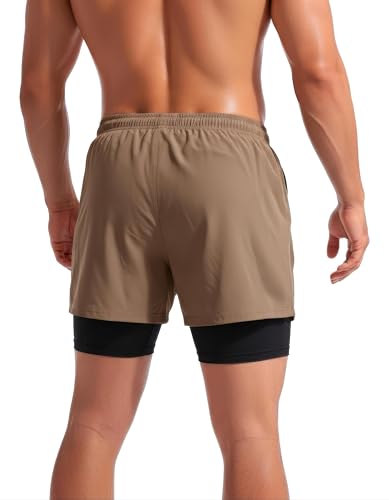 Image of boffi ... N S Poly 2 in 1 Active Dual Shorts with Inner Tights Layer | Men's Double Layer Short for Running, Gym & Sports