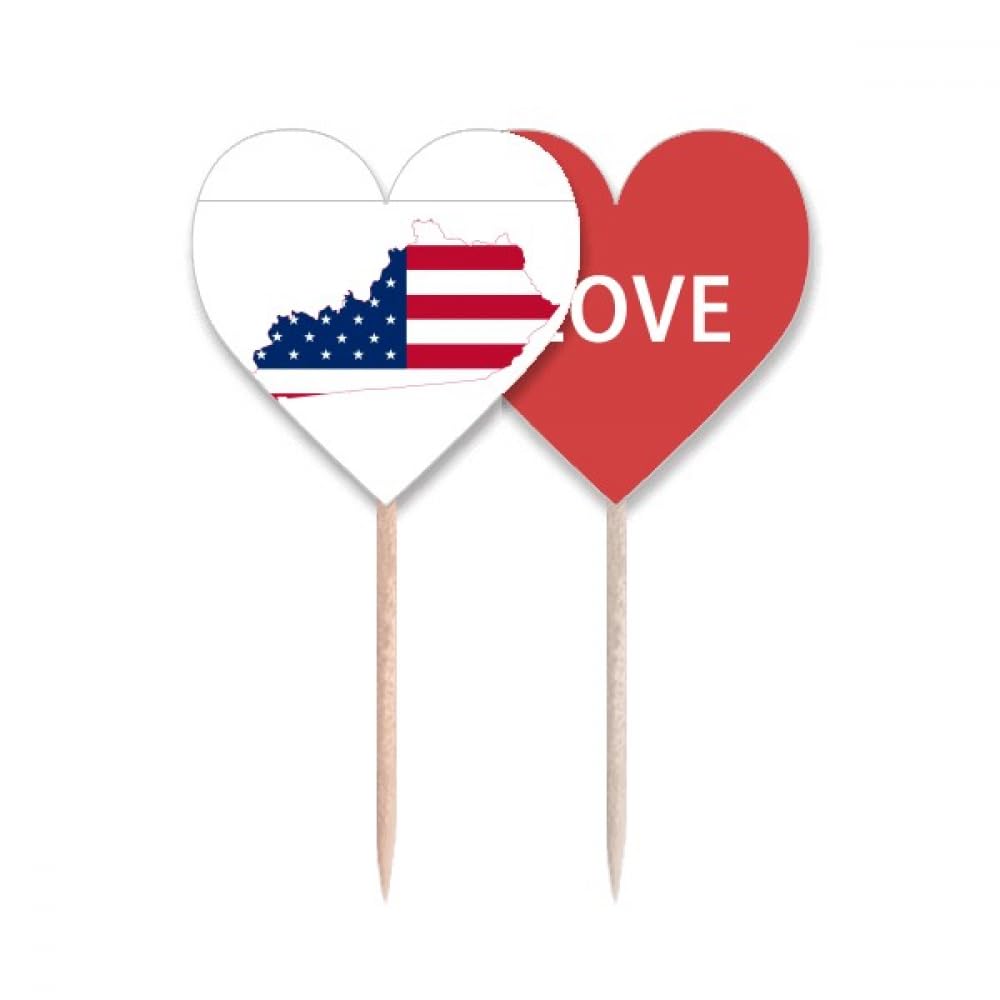 Cure-dents Drapeau Love Heart Kentucky pour Vos Buffets de Mariage et Fêtes