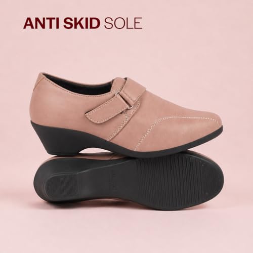 Image of FAUSTO Women's Outdoor Fashion Hook and Loop Platform Heel Wedges