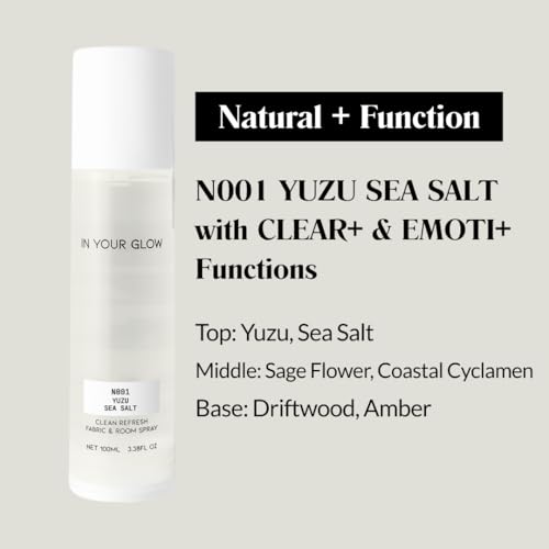 Image of In Your Glow Fabric & Room Mist Spray- Long-Lasting Clean Scent, Unisex Luxury Fragrance & Odor Eliminator, 100ml- N001 YUZU SEA SALT