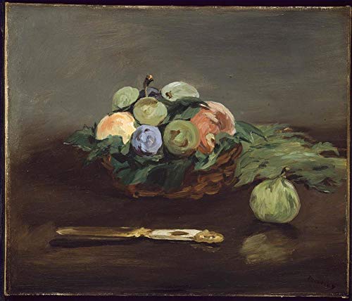 Peinture à l'huile célèbre Edouard Manet nature morte panier de fruits sur toile