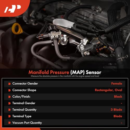 A-Premium Manifold Pressure (MAP) Sensor [3 Pins] Compatible with BMW 323i, 325i, 328i, 330i, X5, 525i, 525xi, 528i, 530i, 545i, 550i, X3, 745i, 750Li, 760i, 645Ci, 650i, 128i, Z4, M5, M6 by A-Premium - Image 2