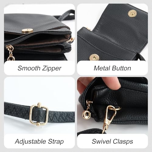 Bolso bandolera para teléfono YZCIS con múltiples compartimentos y correa ajustable para mujer 6