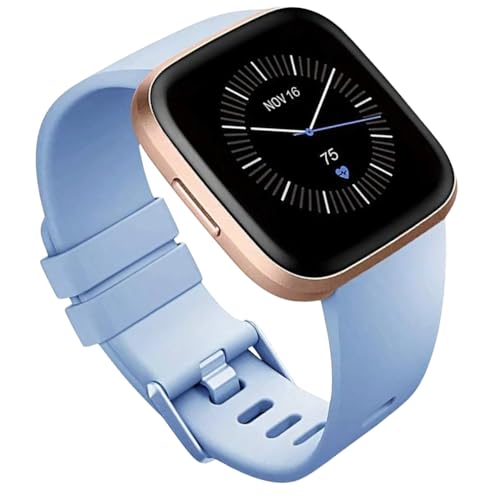 YODI Soft Silicone Classic Strap Band For Fitbit Versa/ Versa 2/ Versa Lite Small & Large Size, Replcement Watch Straps Compatible With Fit-bit Special Edition/ Lite Edition/ Versa SE For Men Women (Ocean, Large)