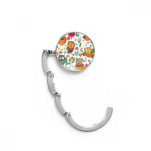 Gancho plegable de bolso con búhos pintados para regalar en ocasiones