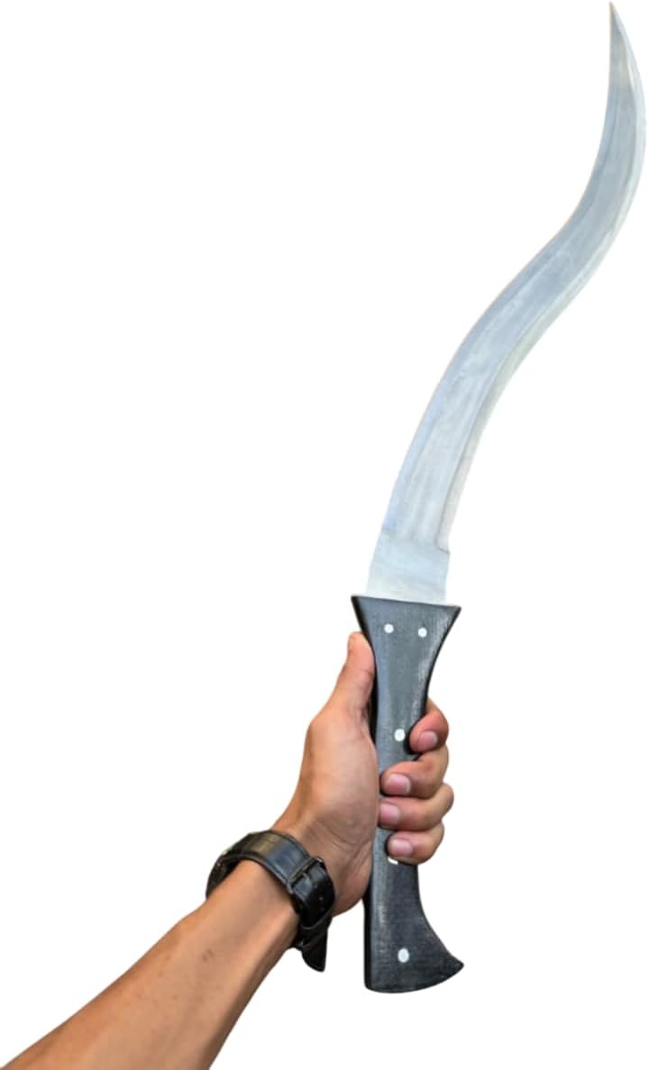 Flamberge Sword Custom Handforged J2 Steel Full Tang 28 Inch Long Snake Sword Micarta Grip with Leather Sheath Combat Sword by Empire Industry