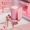 FEELWORLD VM1 Pink Gaming PC USB Microphone Condenser Mic with Noise Cancellation Mute RGB Light, Computer Accessories Gifts for Gamer YouTube Twitch Podcast Streaming Recording Online Chat PS4 PS5
