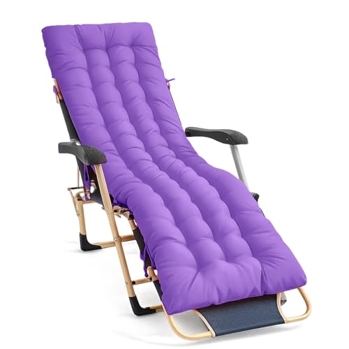 Bocguy Coussins pour Bains De Soleil，170x50x10 CM Chaise Longue Jardin，Matelas Transat Bain De Soleil Chaise Longue Exterieur pour Jardin Terrasse Balcon