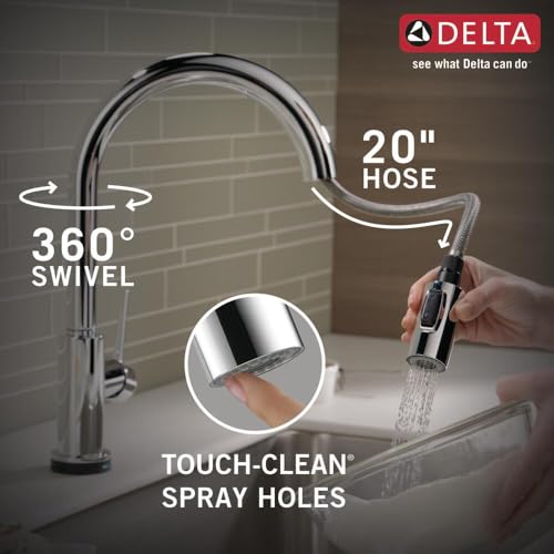 Delta-9159T-DST Trinsic, Single Handle Pull-Down Kitchen Faucet Featuring Touch2O(R) Technology, Chrome by DELTA - Image 6
