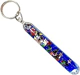 Glitter Wand Key Chain Key Tag with Stars, Moons, and Glitter (ONE) RANDOM COLOR Key Ring