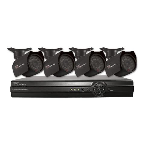 Night Owl Security ADV1-44500 4-Channel Security System with 500GB HD with 4 Indoor/Outdoor Cameras and Pro App (Black) Cover