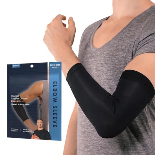 Elbow Brace Compression Sleeve for Men & Women - Copper Infused Support for Tendonitis, Tennis