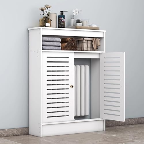 Cubiertas de radiador modernas y estante de calefacción blanco para pasillo