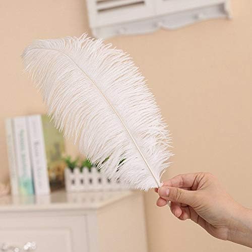 Miniatura 3 de Hollosport 30 plumas de avestruz blancas a granel de 10 a 12 pulgadas para centros de mesa, fiestas, bodas, decoración del hogar, atrapasueños,