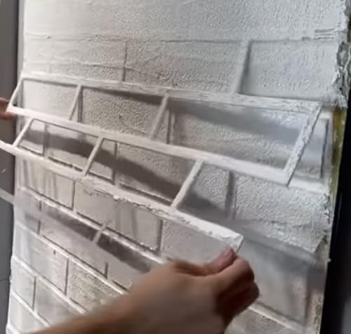 Stencil Placa Molde Revestimento Tijolinho Pintura Gabarito Parede Decorativa 3D