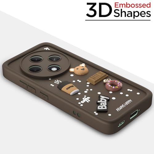Image of Outlouders Back Cover for Oppo F27 5G | Cute Fun Cartoon 3D Bear Silicone | Full Body Protection Bumper Case (Brown)