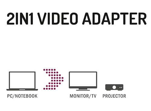 Hama Adattatore Displayport A Vga E Hdmi, 4K Ultra Hd, Full Hd (Adattatore 2 In 1 Con Connettore Per Display, Presa Hdmi E Presa Vga Per Il Collegamento Di Pc, Laptop A Schermo, Tv, Proiettore) - 2