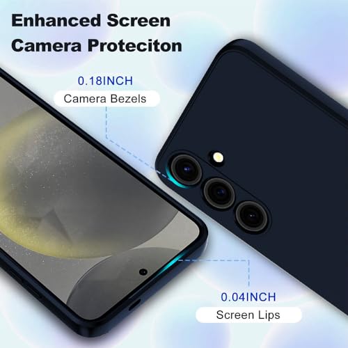 Image of Back Cover for Samsung Galaxy S24 5G | Full Camera Protection | Premium Liquid Silicon Case | Flexible Bumper Case for Samsung Galaxy S24 5G (Dark Blue)