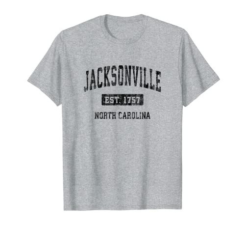 Jacksonville North Carolina NC Vintage Diseño deportivo Negro D Camiseta
