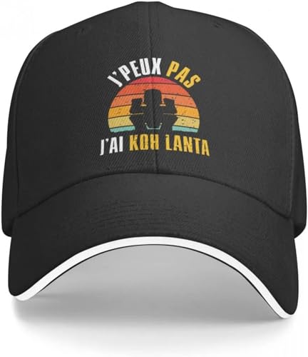 CAPHATMC Casquette Baseball Hiphop Chapeau de Soleil J'peux Pas J'Ai KOH Lanta Casquette de Baseball Chapeau Solaire Chapeau à Pompon Chapeau Homme Femme