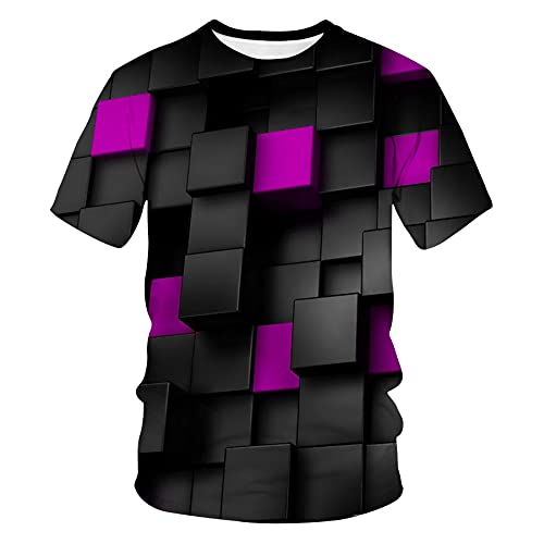 WBYFDC T-Shirt Respirant pour Hommes Abstract Swirl Vertigo 3D Impression Numérique Sports Casual Manches Courtes Haut D'été O-Cou Grande Taille Streetwear Cover