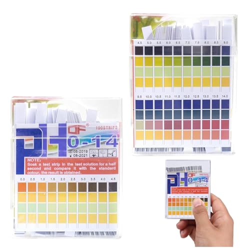 Tiras pH Piscina,100 PCS Tiras Reactivas de pH para Piscinas y Agua Medición de pH 0 14 Tiras de Prueba para Piscina Salina Agua Potable Orina y Calidad del Agua Uso en Hogar y Laboratorio