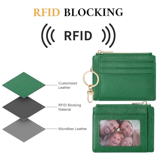 Image of Sodsay Card Case Slim Front Pocket Wallet for Women Credit Card Holder with Keychain | Slim, Front Pocket, Credit Card Holder, with Keychain