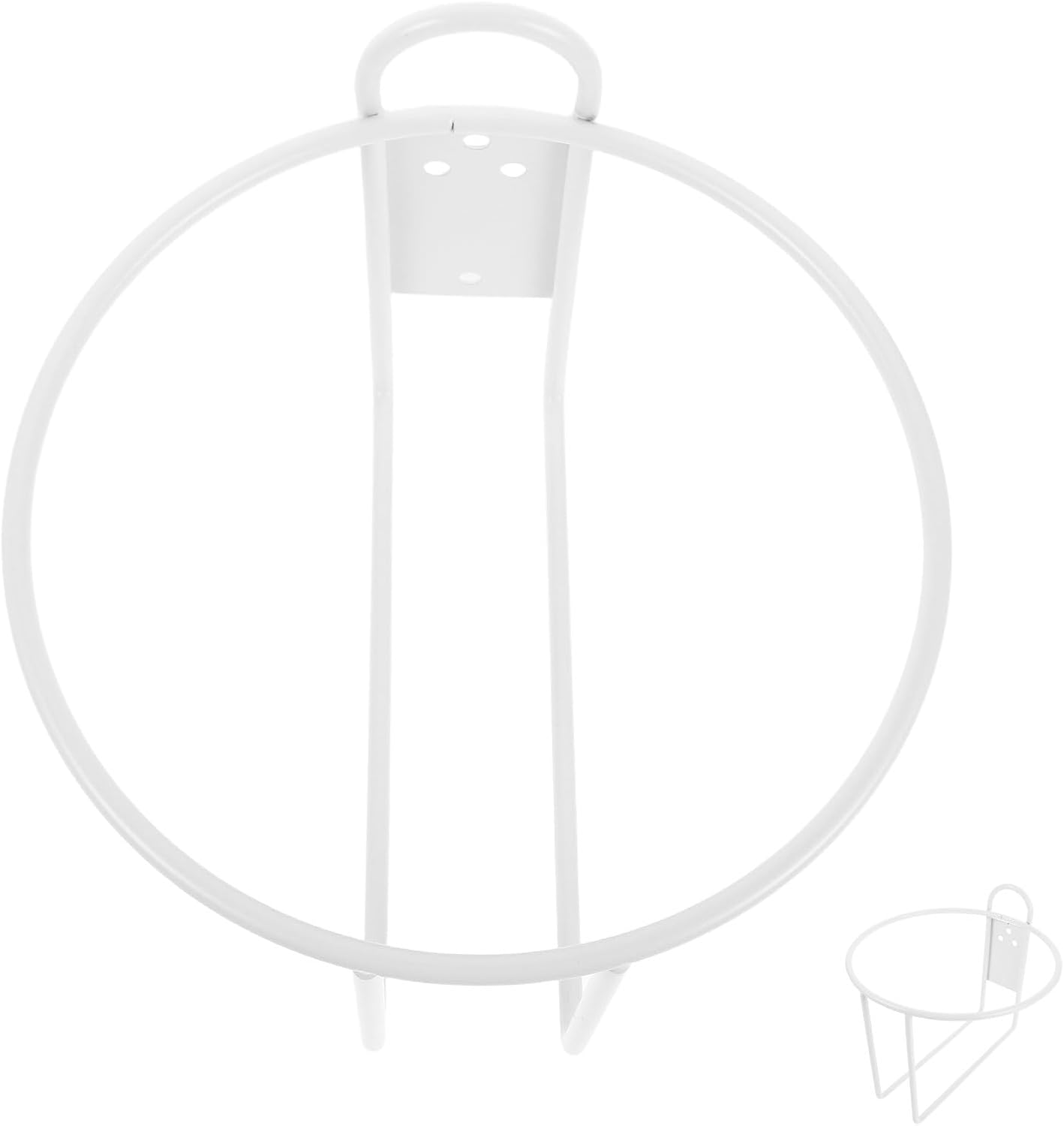 White Iron Wall Mounted Cup Holder for Shampoo and Mug Storage