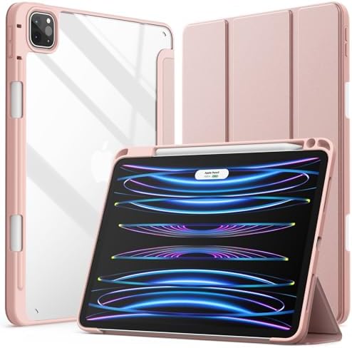 JETech Etui dla iPad Pro 11 Cala (2022/2021/2020/2018) z Pencil Uchwyt, Wyczyść Przezroczysty Tył Obudowa Slim Podstawkę Odporna na Wstrząsy Obudowa Tabletu Case (Głęboki Granatowy)