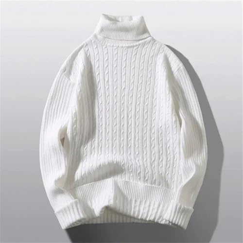 Men's Pattern Turtleneck Sweater Knitted Pullover Long Sleeve Slim Fit Casual Comfortable Striped Design2