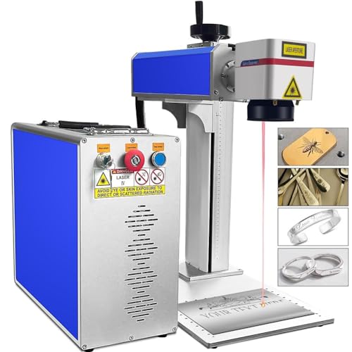 Laser Graviermaschine Metall, Faserlaser Graviermaschine 30W Fiber laser Raycus Laser Engraver Lasergravierer Lasergravur mit EZCad 1064nm 220V 150x150 mm für Metall Aluminium Stahl Schmuck usw.(30W)