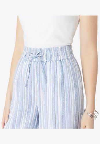 Roaman's Women's Plus Size Plus Size Linen Wide-Leg Pant4