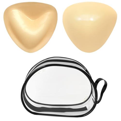 Jan Bark Coussinets de soutien-gorge adhésifs double face réutilisables invisibles intégrés pour bikini maillot de bain, beige, B