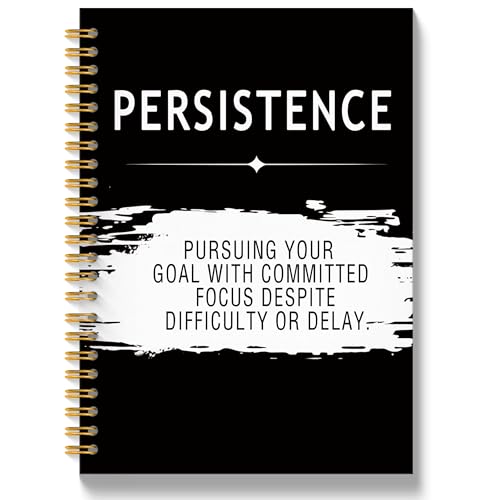 Carnet de notes avec citations de persistance pour surmonter le stress au travail