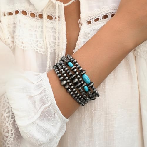 Long tiantian Navajo Pearls Jewelry Navajo Pearl Beads Bracelet for Women Turquoise Western Bracelets for Women Trendy 20253