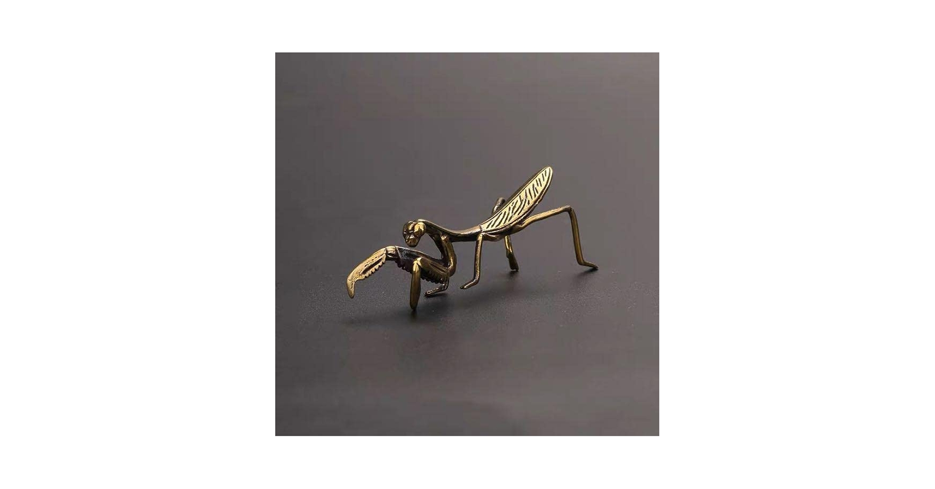 Amazon.co.jp: カマキリ 置物 真鍮 蟷螂（かまきり)昆虫 黄金