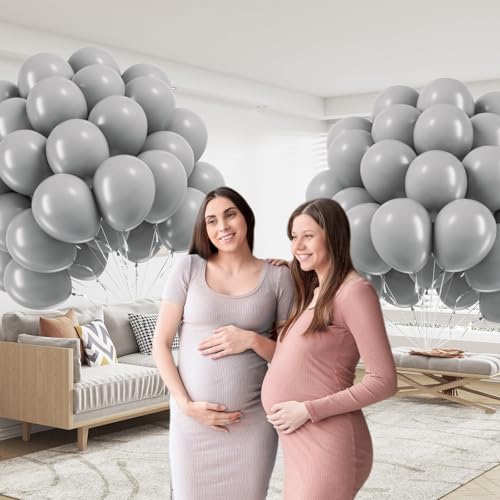 Image of Gray Balloons 12 inch, Grey Latex 50pcs Party Balloons