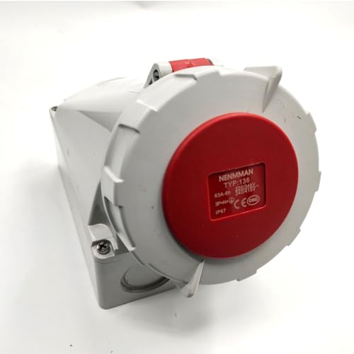 Conector impermeable IP67 de 5 pines IEC60309 para alta potencia 63A y 400V 5