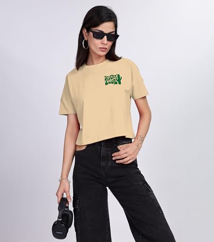Image of SHODOX Women's 100% Cotton Regular Fit Printed Half Sleeve T Shirt Casual Summer Wear Soft Breathable Top Daily Comfort Style