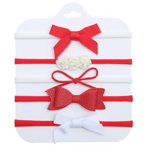 Newborn Bows Soft Elastics Baby Girl Headbands Nylon Hair Bows Hairbands Stretchy Hair Accessories for Newborn Infant Toddlers Little Girl