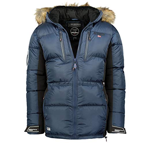 Geographical Norway Danone Men - Parka Hombre Otoño Invierno - Chaqueta De Abrigo Para Hombres - Chaqueta Rompevientos De Manga Larga - Rego Ide Para Hombres (Marina S)