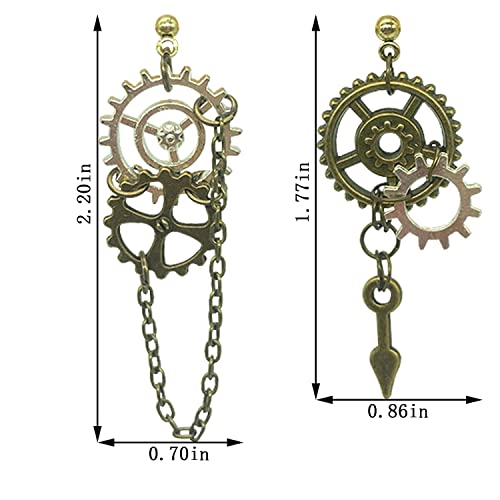 QUPENGXU Steampunk Vintage Clockwork Earrings Handmade Retro Clock Gear Drop Dangle Earrings For Women And Men2