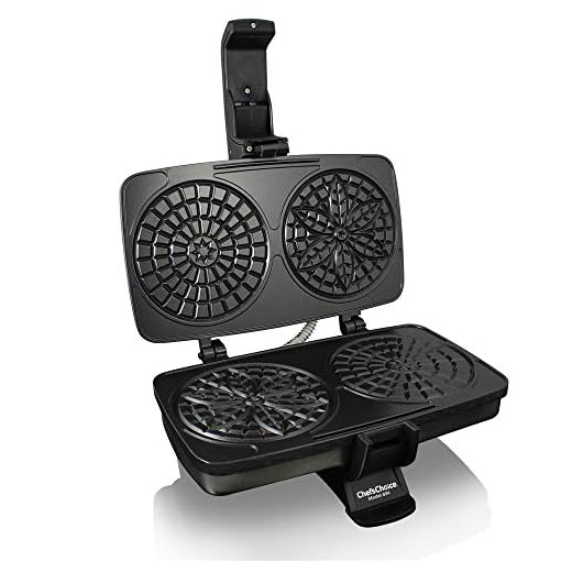 Chef’sChoice 834 PizzellePro Toscano Nonstick Pizzelle Maker Features Baking Indicator Light Consistent Even Heat Press Delicious Pizzelles in Seconds, 2-Slice, Silver