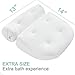 COALA HOLA Bath Pillow Bathtub Spa Pillow, Non-Slip 6 Large Suction Cups, Extra Thick Bath Pillow for Head, Neck, Back and Shoulder Support, Fits All Bathtub, Hot Tub-White