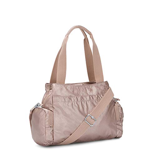 Kipling Bolsa de mão metálica grande de quartzo metálico Felix, rosa