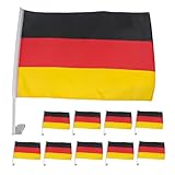 Murago - 10er Set Autofahne Deutschland ca.30x20cm - Flagge Fanartikel Auto...