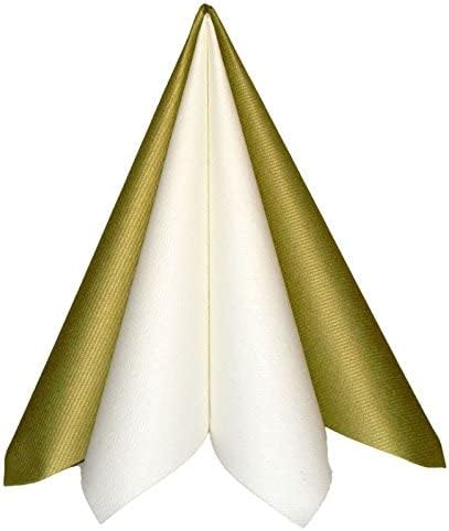 Pack of 50 Premium Quality Linen Feel Airlaid White Napkins - 40cm x 40cm